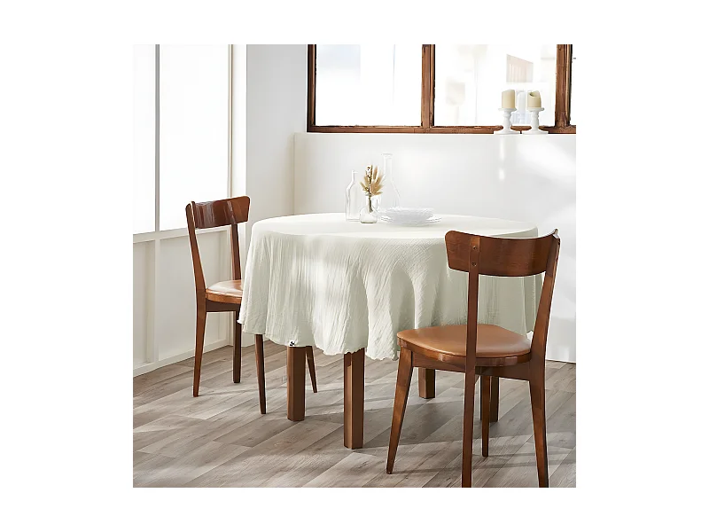 OUREA - Nappe Ronde Ø180cm Gaze de Coton Vert d'eau