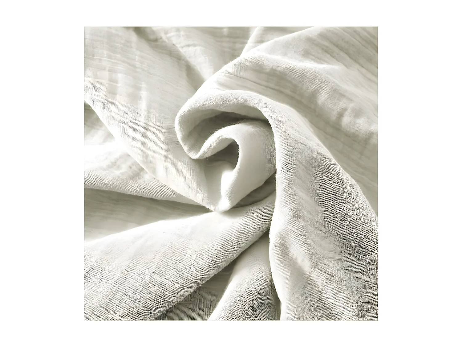 OUREA - Nappe Ronde Ø180cm Gaze de Coton Vert d'eau