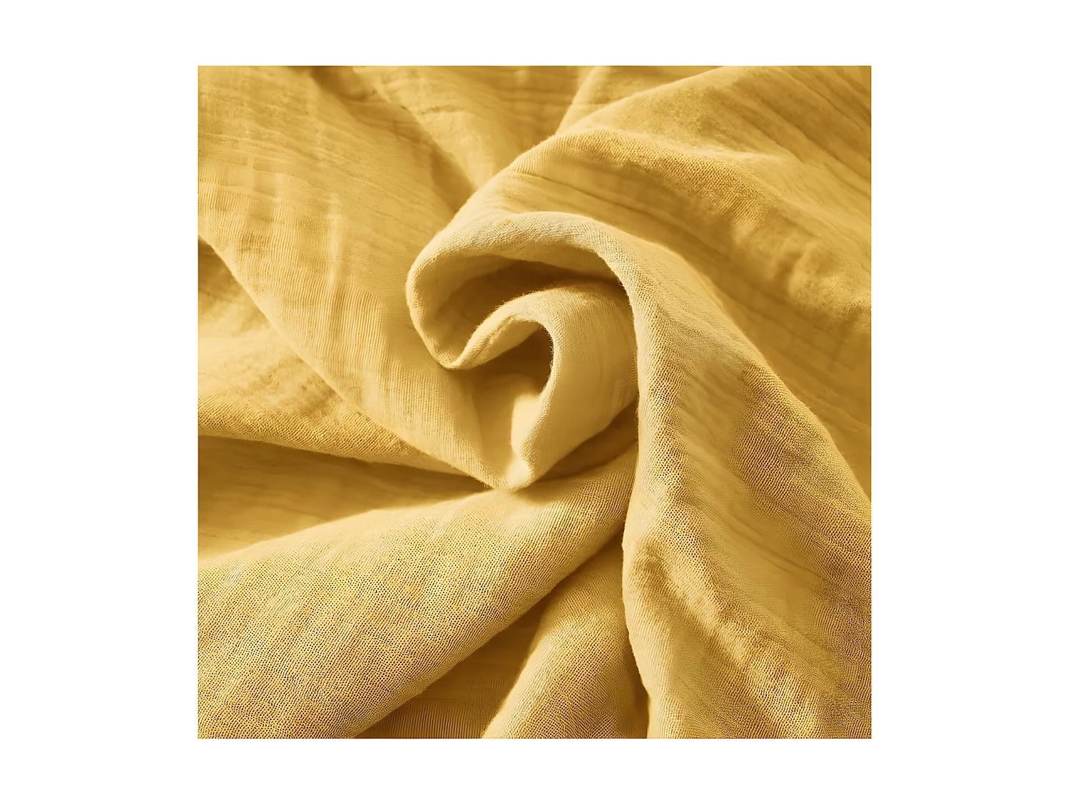 OUREA - Nappe Ronde Ø180cm Gaze de Coton Safran