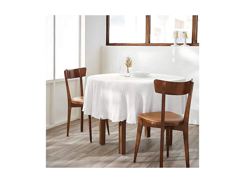 OUREA - Nappe Ronde Ø180cm Gaze de Coton Chantilly