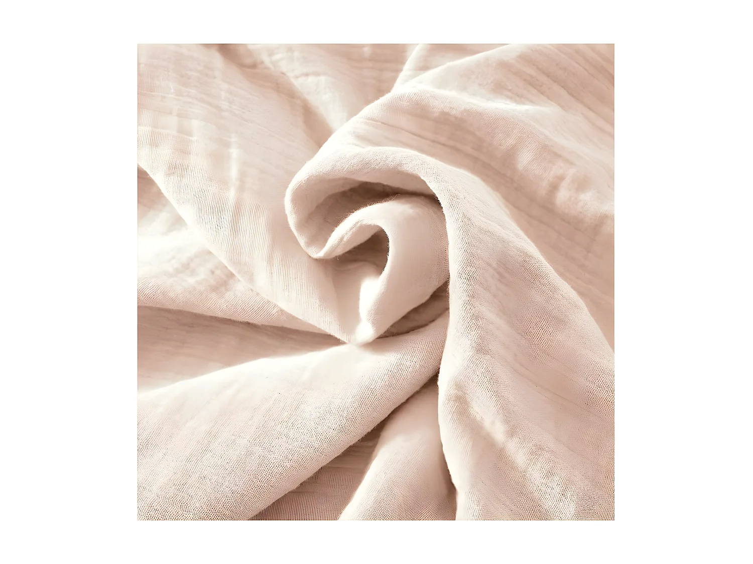 OUREA - Nappe Ronde Ø180cm Gaze de Coton Guimauve