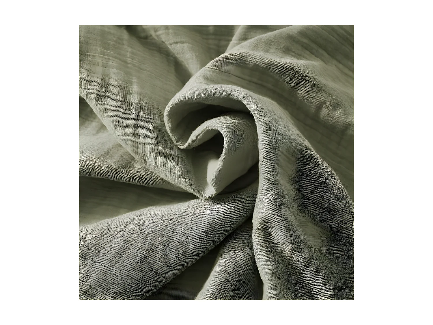 OUREA - Nappe Ronde Ø180cm Gaze de Coton Romarin