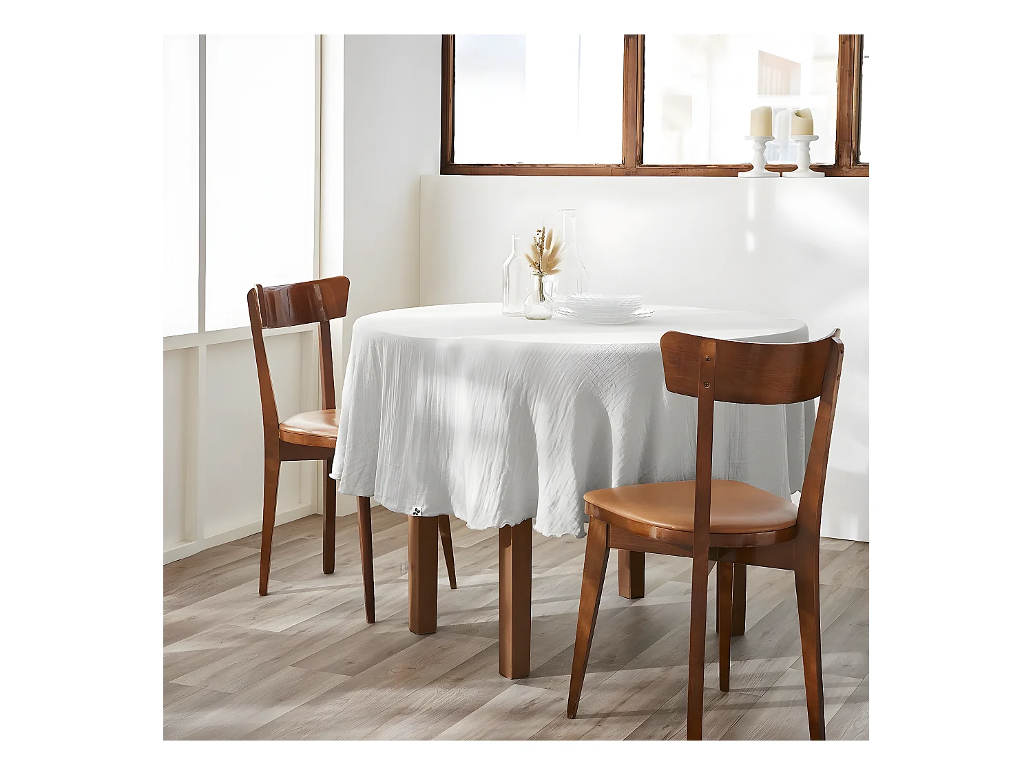 OUREA - Nappe Ronde Ø180cm Gaze de Coton Nuage