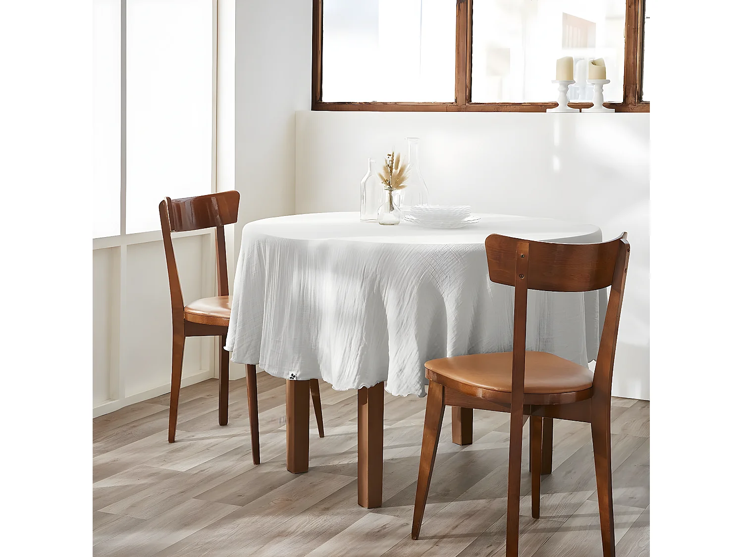 OUREA - Nappe Ronde Ø180cm Gaze de Coton Nuage