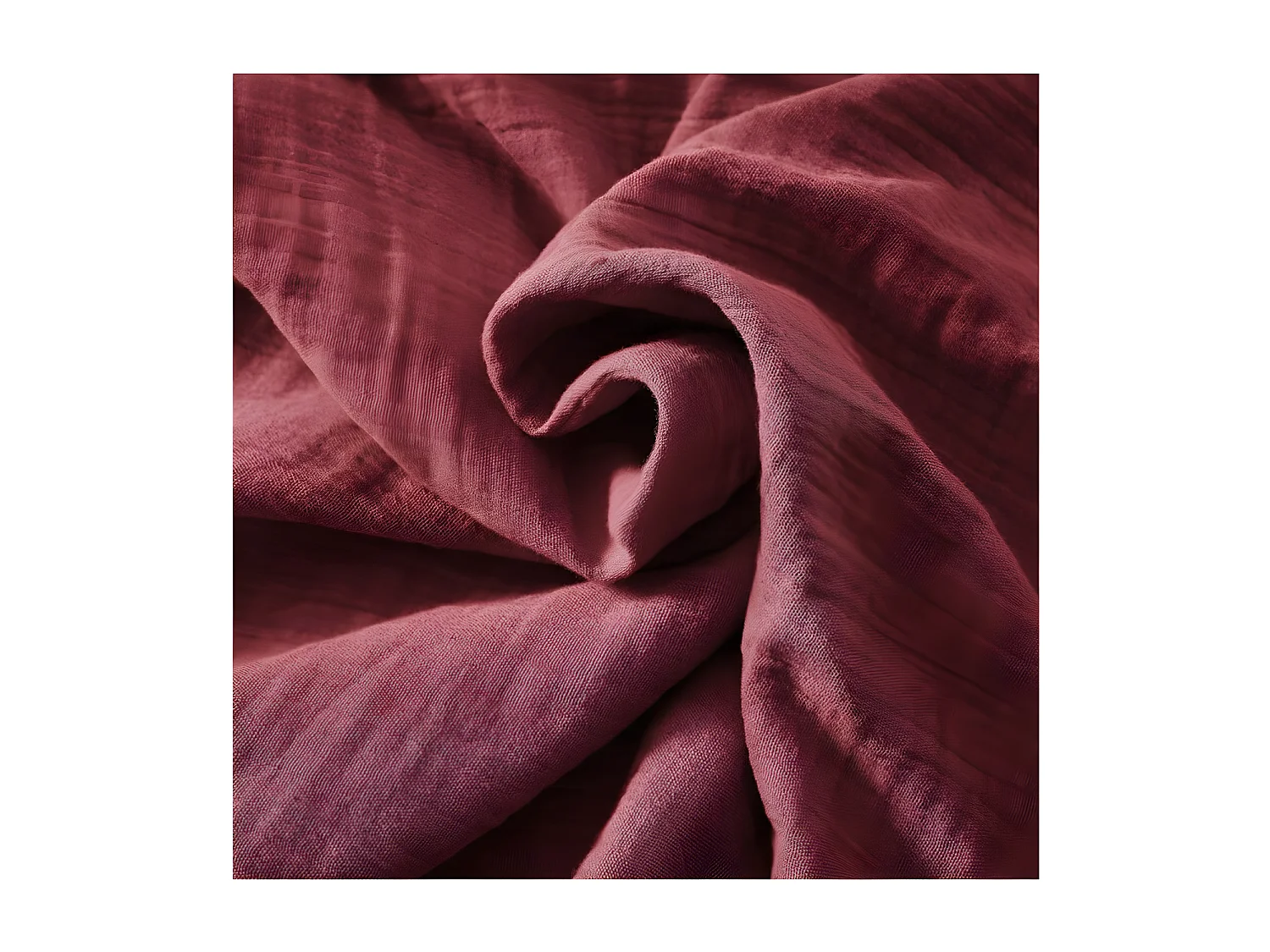 OUREA - Nappe Ronde Ø180cm Gaze de Coton Lin de vin