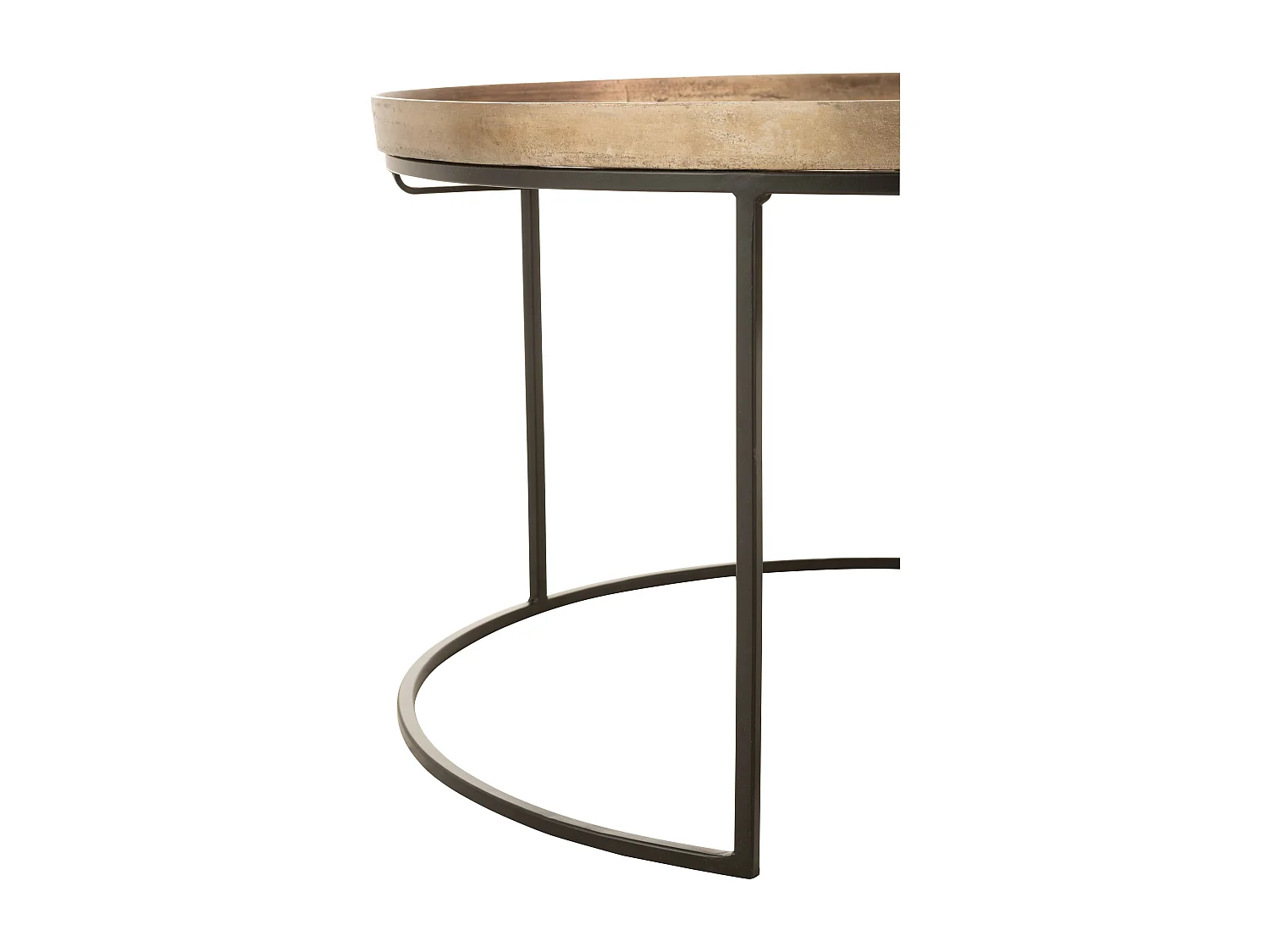 Rolice ronde bijzettafel met roesteffect - Set van 3