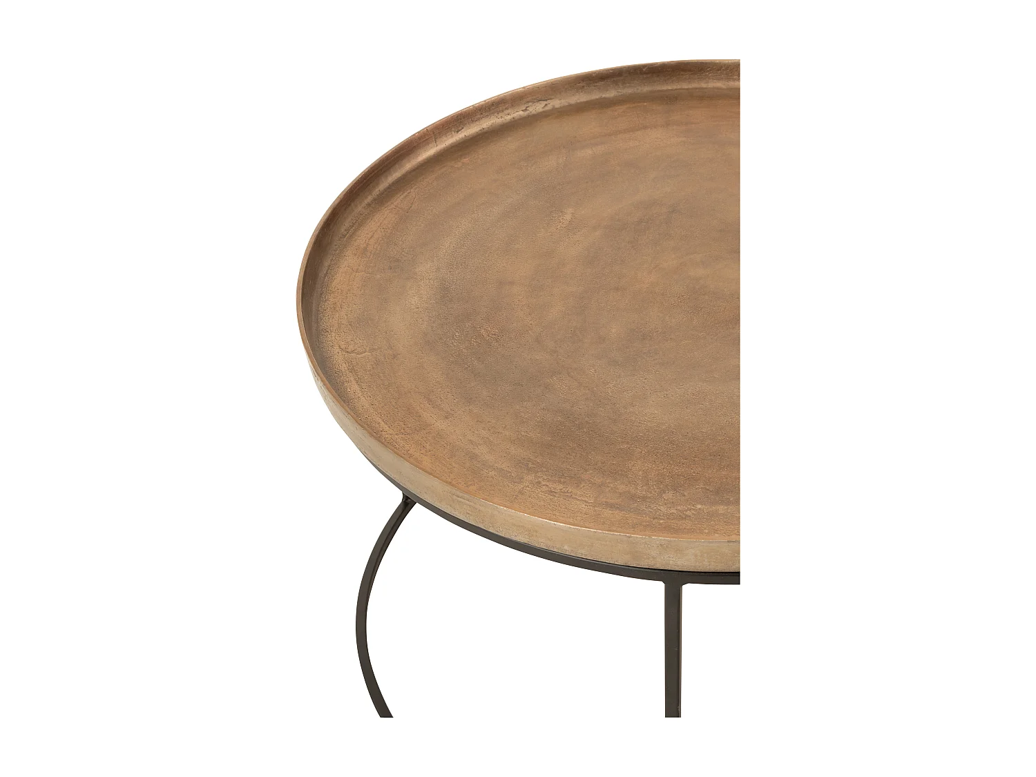 Rolice ronde bijzettafel met roesteffect - Set van 3