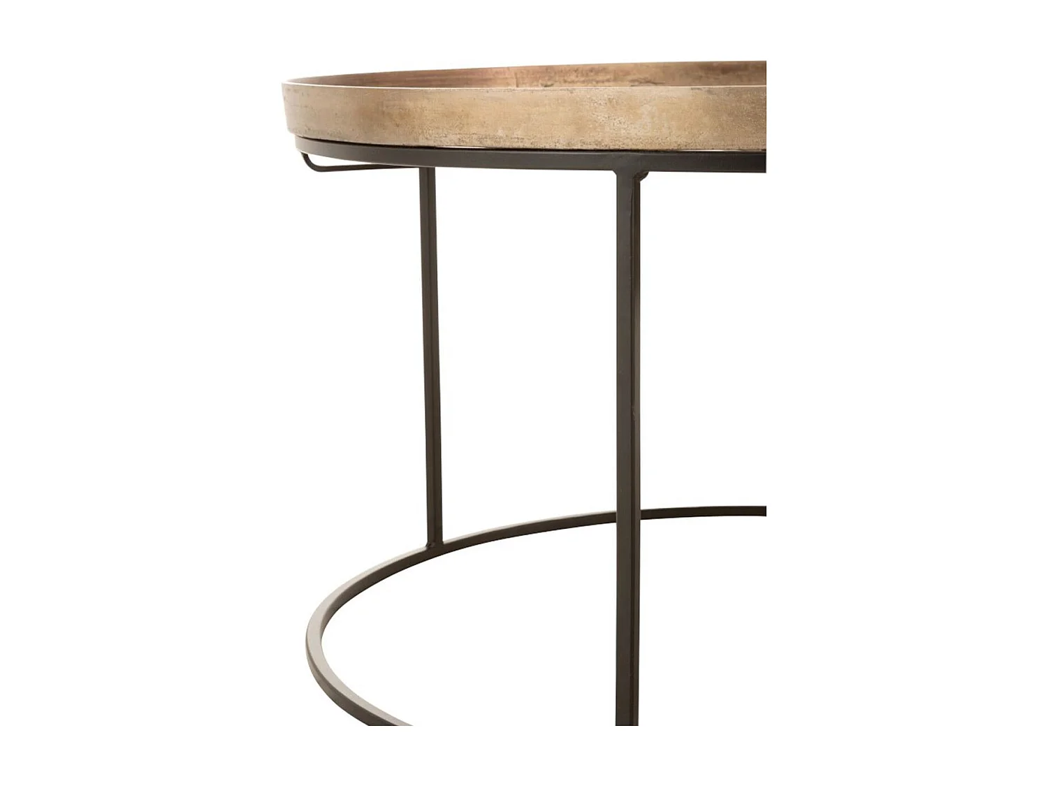 Rolice ronde bijzettafel met roesteffect - Set van 3