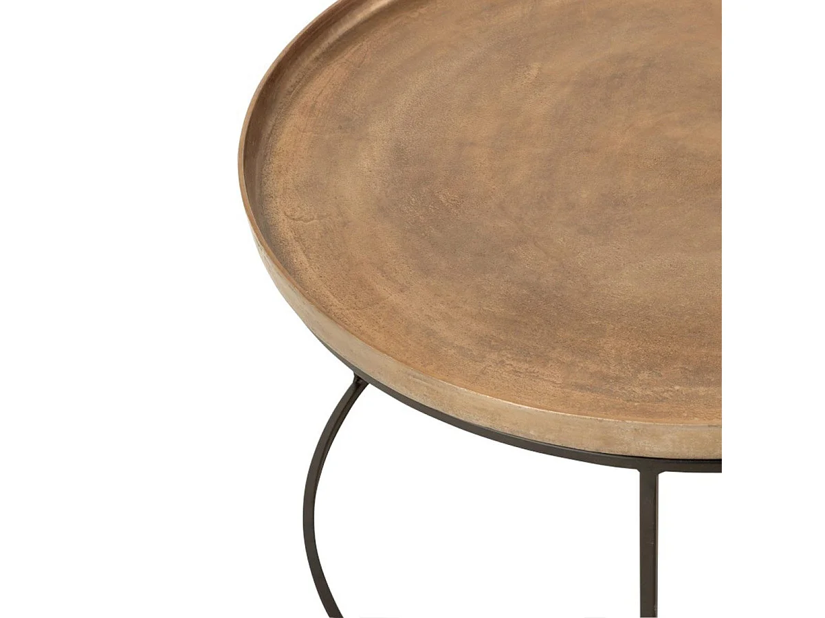 Rolice ronde bijzettafel met roesteffect - Set van 3