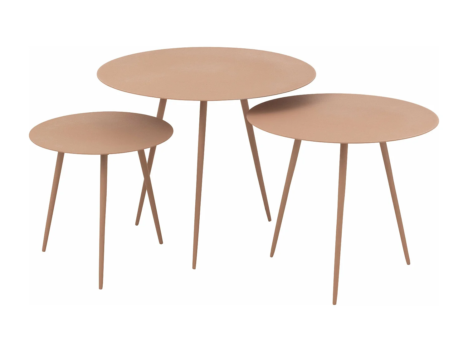 Lot de 3 Tables Gigognes "Obi" 56cm Vieux Rose