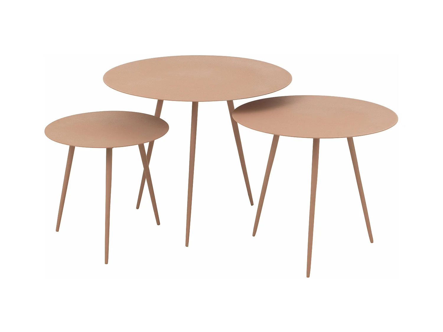 Lot de 3 Tables Gigognes "Obi" 56cm Vieux Rose