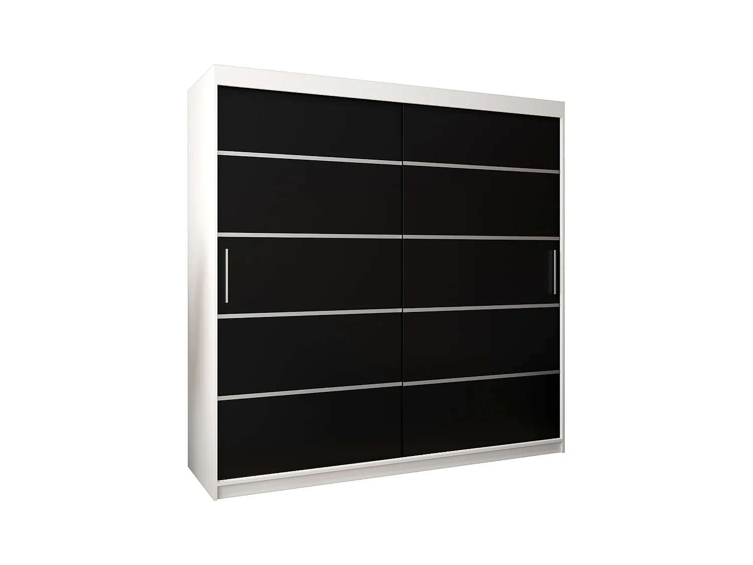 ARMOIRE VERONA 1 À PORTES COULISSANTES 200/200/62 2 Portes (Blanc/Noir)