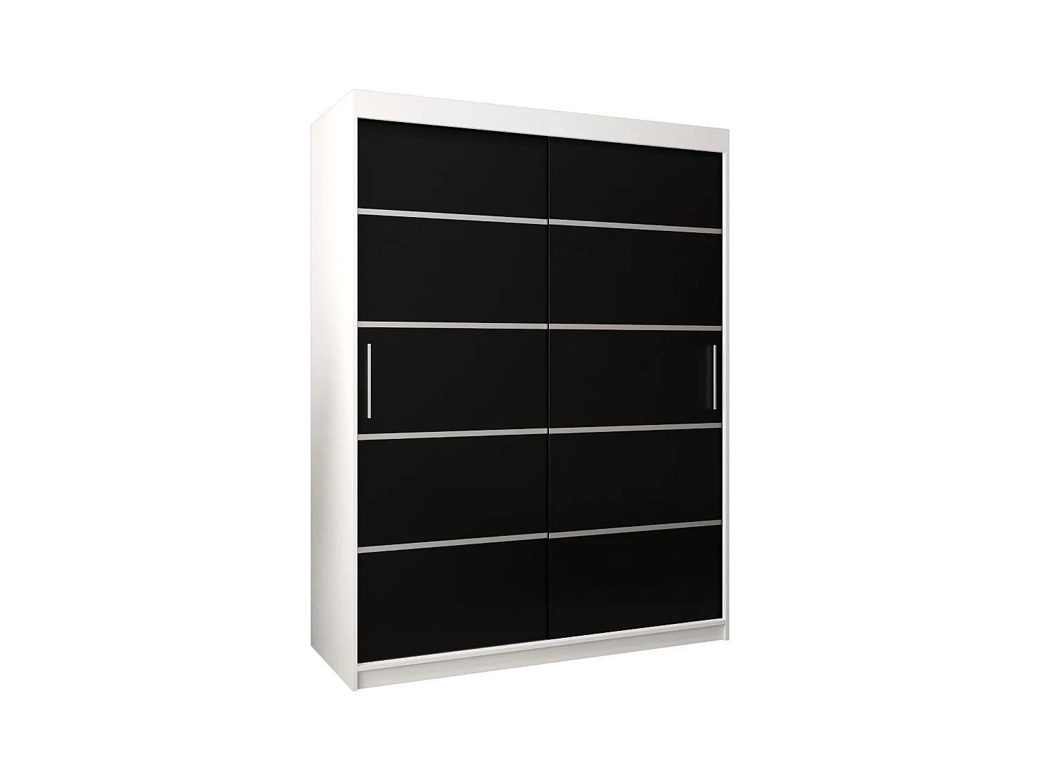 ARMOIRE VERONA 1 À PORTES COULISSANTES 200/150/62 2 Portes (Blanc/Noir)