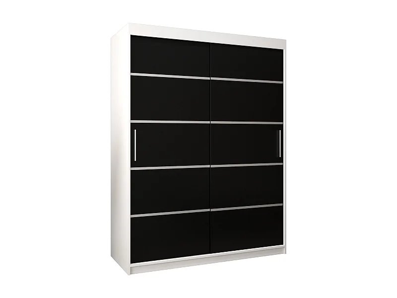 ARMOIRE VERONA 1 À PORTES COULISSANTES 200/150/62 2 Portes (Blanc/Noir)