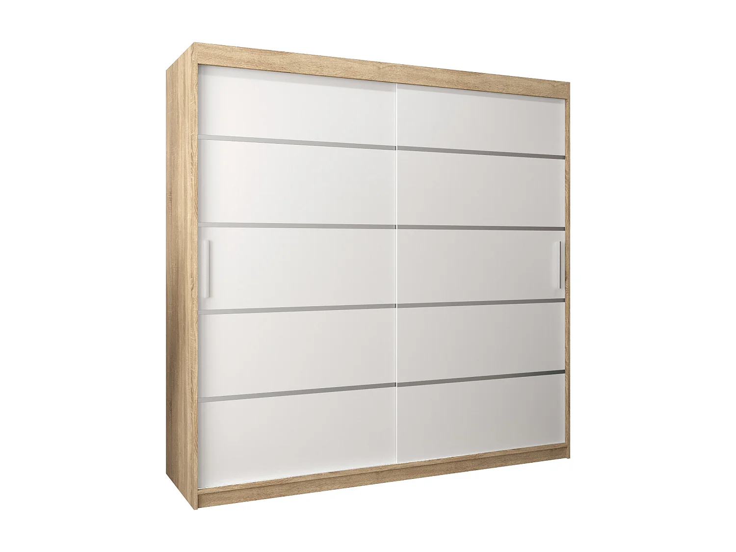 ARMOIRE VERONA 1 À PORTES COULISSANTES 200/200/62 2 Portes (Sonoma/Blanc)