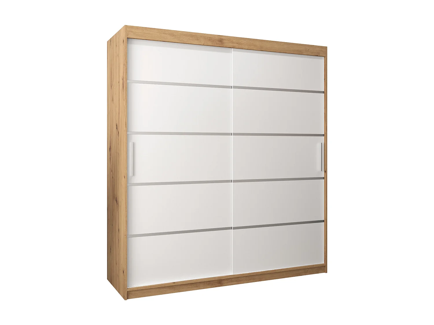 ARMOIRE VERONA 1 À PORTES COULISSANTES 200/180/62 2 Portes (Artisan/Blanc)