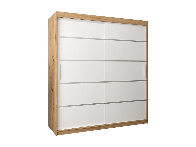 SCHWEBETÜRENSCHRANK VERONA 1 200/180/62 2-türig (Artisan/Weiß)