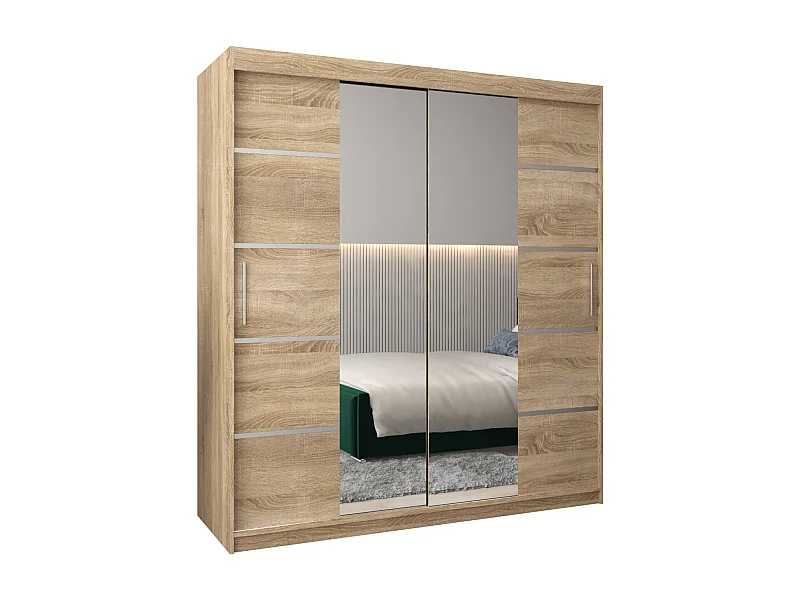 ARMOIRE VERONA 4 À PORTES COULISSANTES 200/180/62 2 Portes (Sonoma/Sonoma)