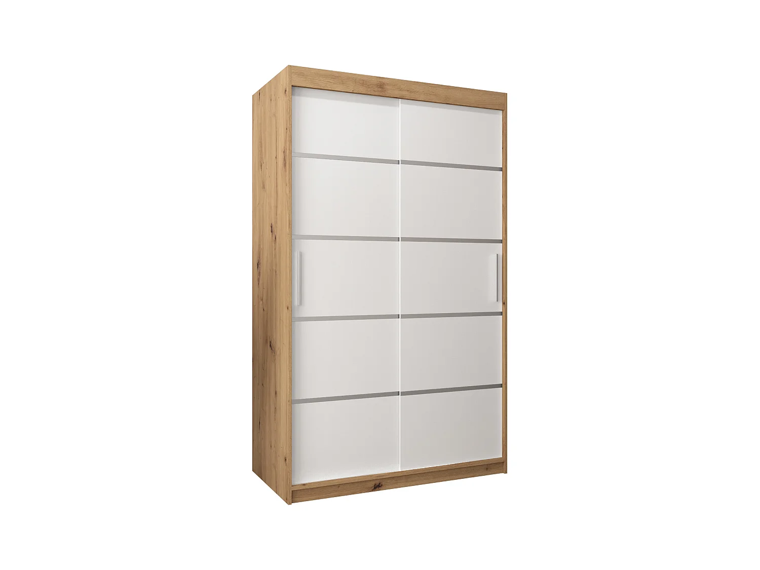 ARMOIRE VERONA 1 À PORTES COULISSANTES 200/120/62 2 Portes (Artisan/Blanc)