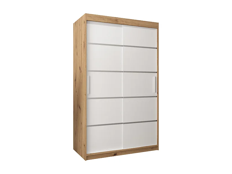 ARMOIRE VERONA 1 À PORTES COULISSANTES 200/120/62 2 Portes (Artisan/Blanc)