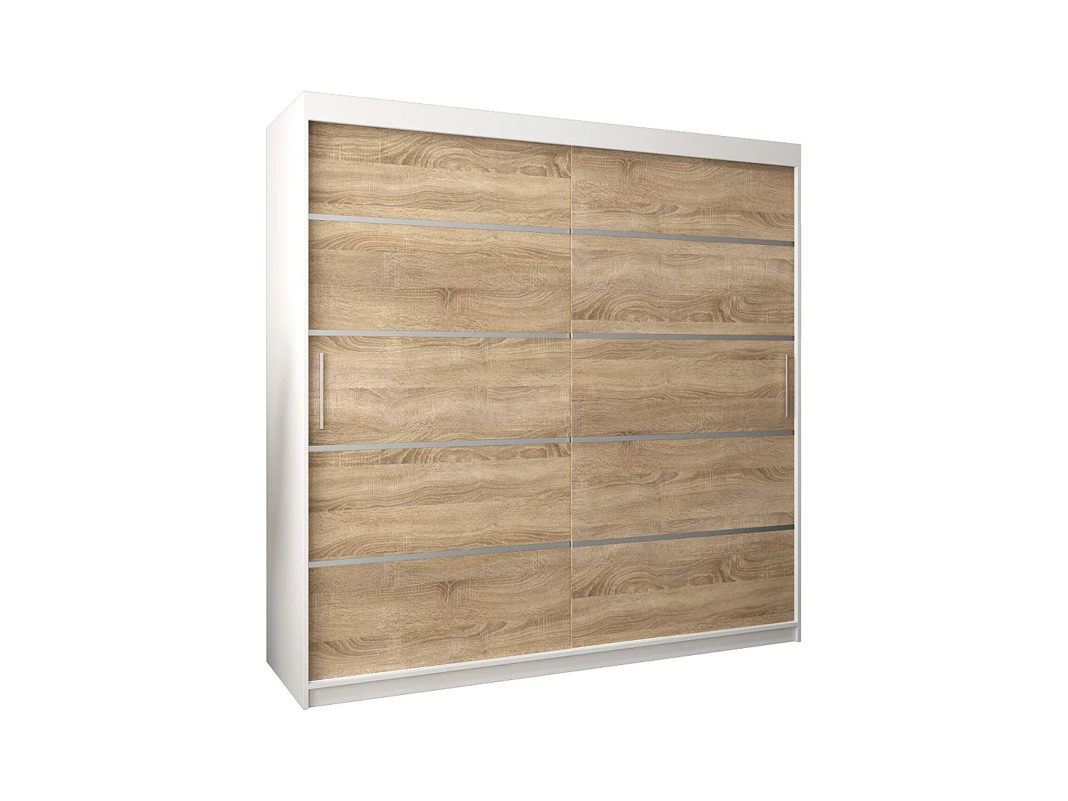 ARMOIRE VERONA 1 À PORTES COULISSANTES 200/200/62 2 Portes (Blanc/Sonoma)