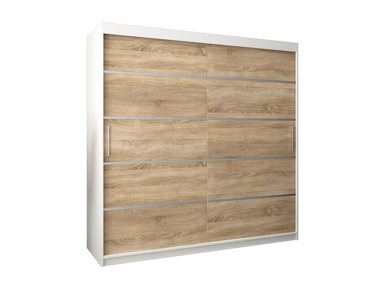 ARMOIRE VERONA 1 À PORTES COULISSANTES 200/200/62 2 Portes (Blanc/Sonoma)