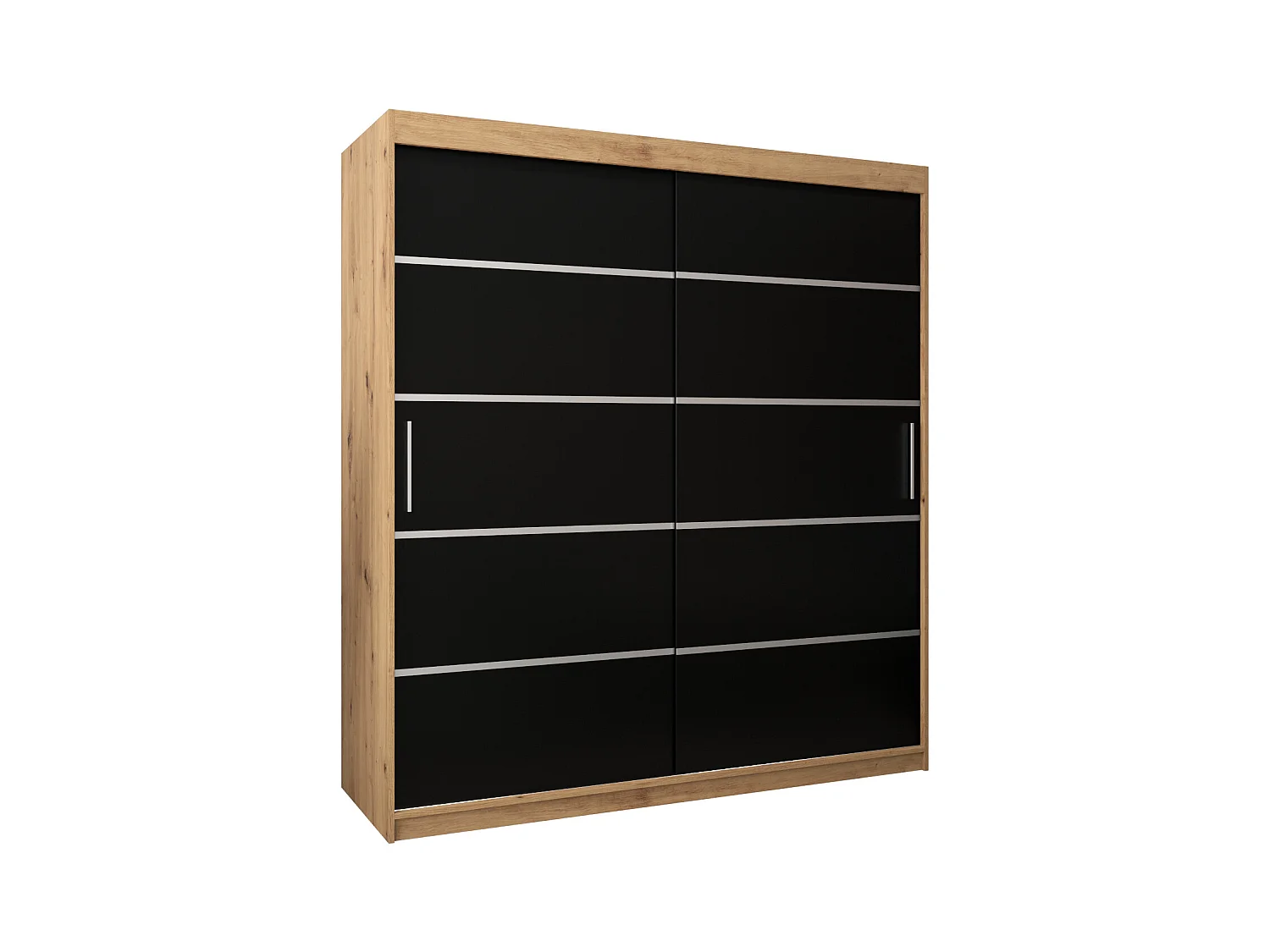 ARMOIRE VERONA 1 À PORTES COULISSANTES 200/180/62 2 Portes (Artisan/Noir)