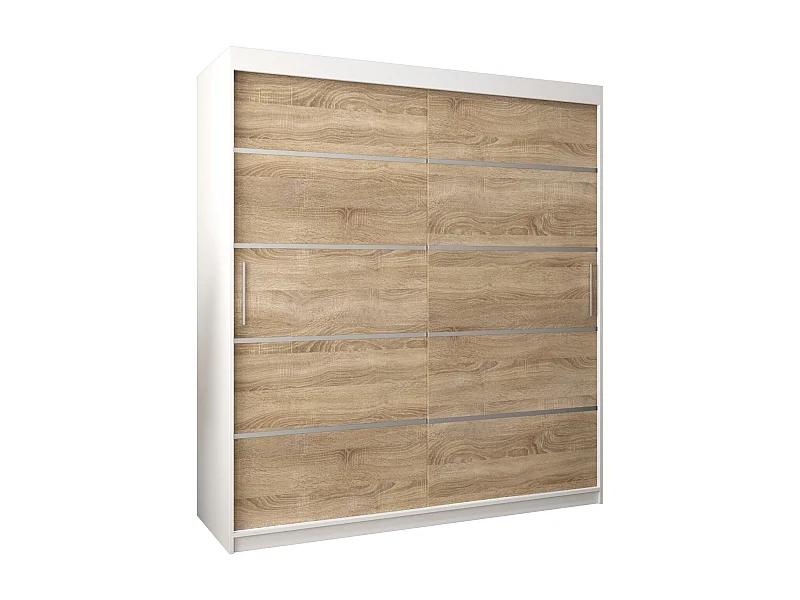 ARMADIO VERONA 1 AD ANTE SCORREVOLI 200/180/62 2 porte (Bianco/Sonoma)