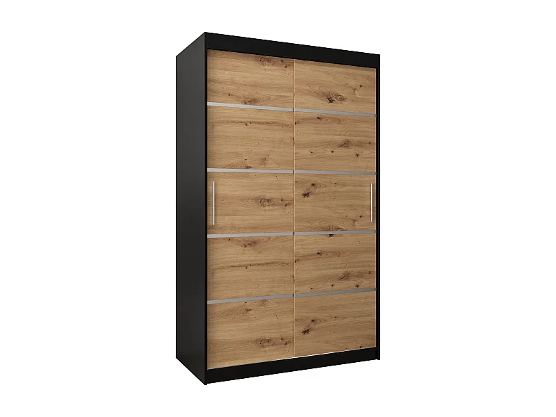ARMOIRE VERONA 1 À PORTES COULISSANTES 200/120/62 2 Portes (Noir/Artisan)