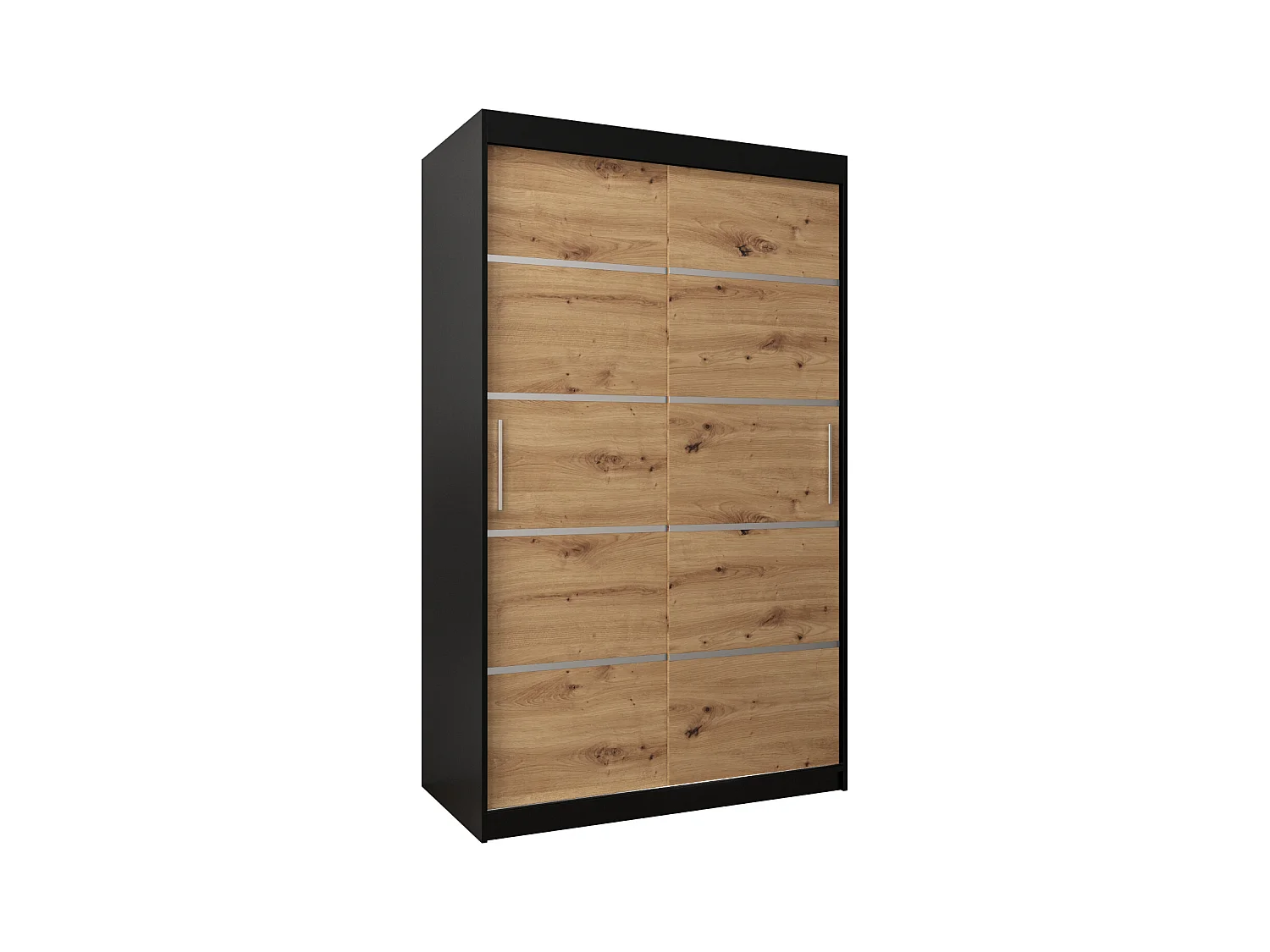 ARMOIRE VERONA 1 À PORTES COULISSANTES 200/120/62 2 Portes (Noir/Artisan)