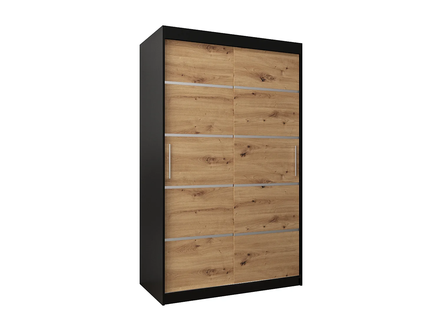 ARMOIRE VERONA 1 À PORTES COULISSANTES 200/120/62 2 Portes (Noir/Artisan)