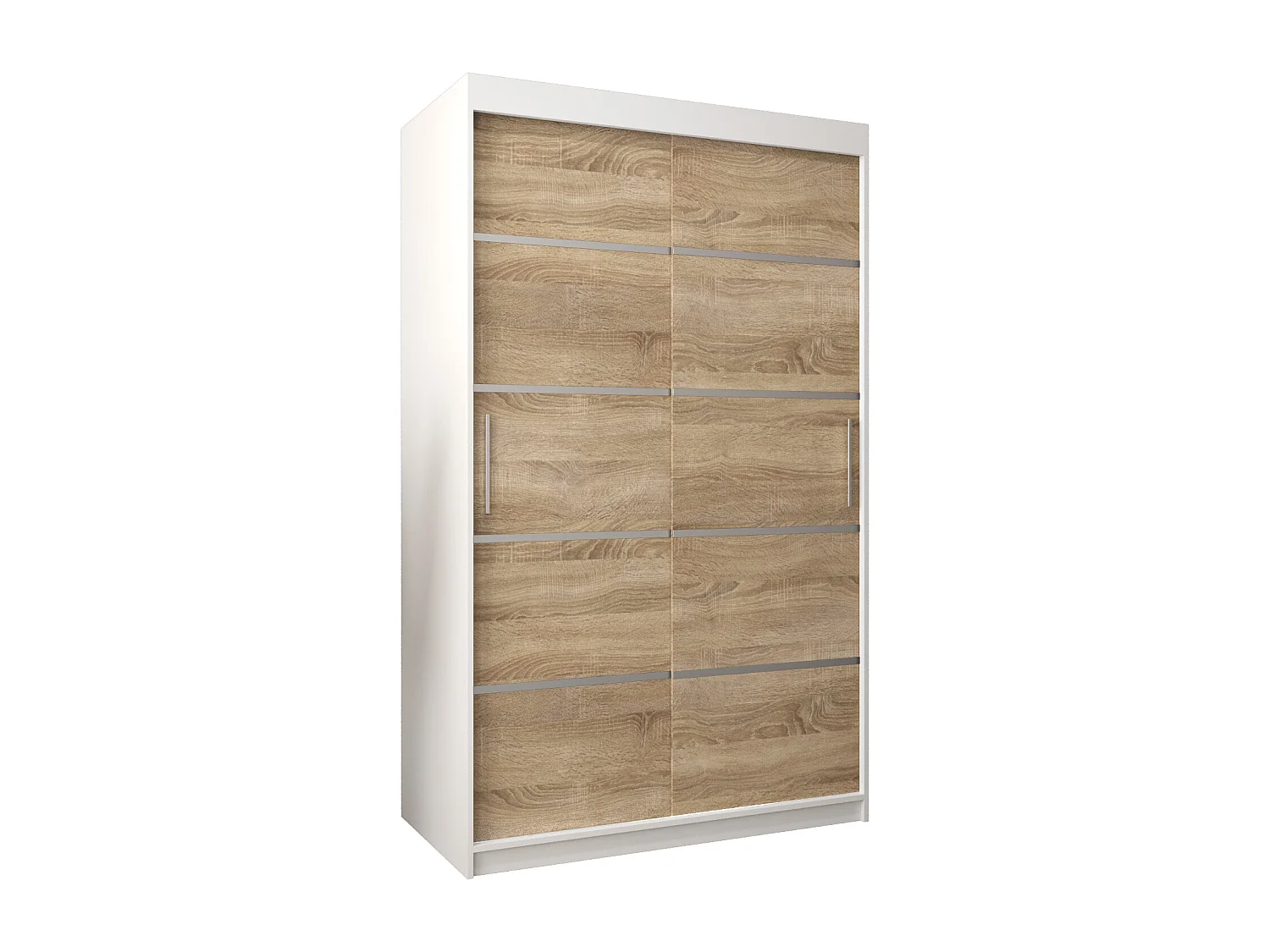 SCHWEBETÜRENSCHRANK VERONA 1 200/120/62 2-türig (Weiß/Sonoma)