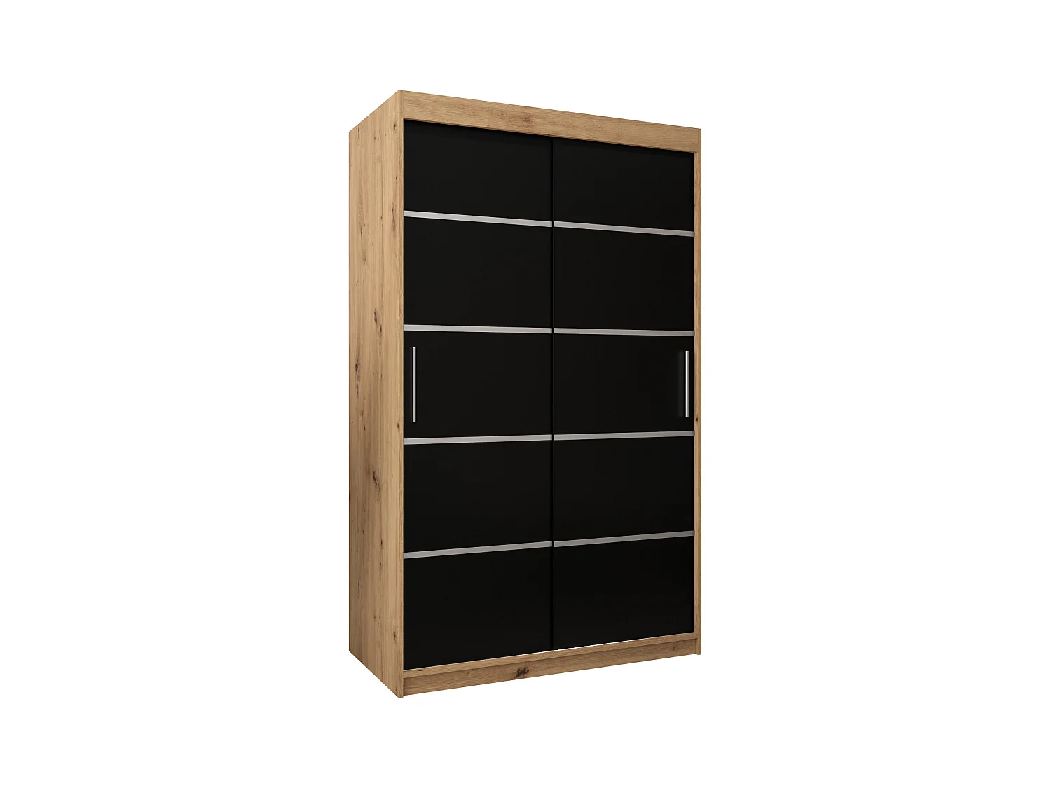 ARMOIRE VERONA 1 À PORTES COULISSANTES 200/120/62 2 Portes (Artisan/Noir)