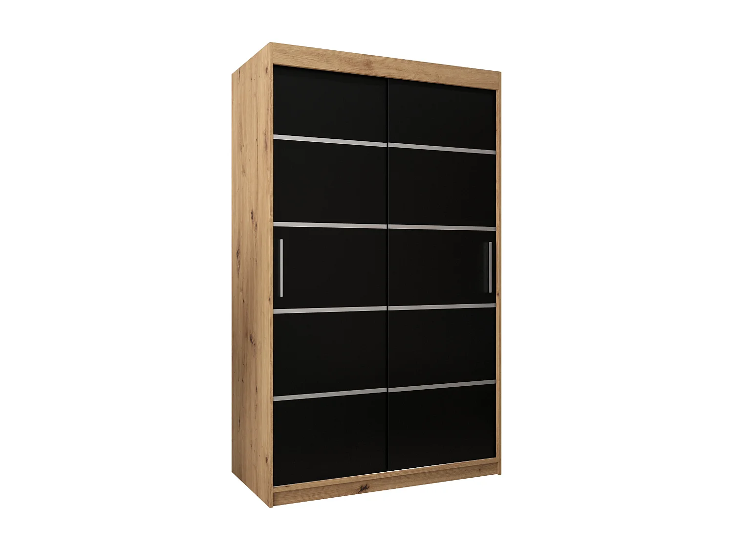 ARMOIRE VERONA 1 À PORTES COULISSANTES 200/120/62 2 Portes (Artisan/Noir)