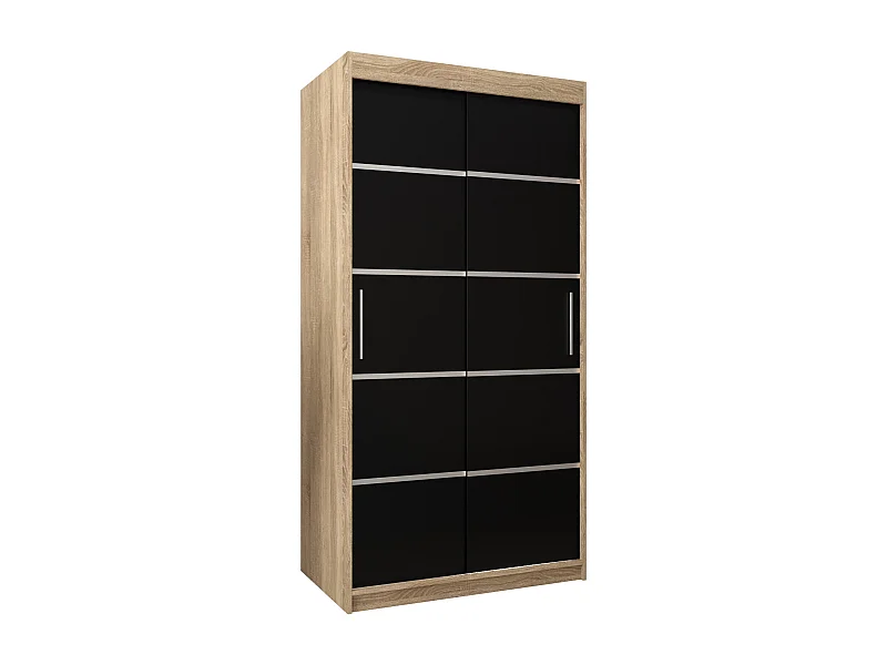 SCHWEBETÜRENSCHRANK VERONA 1 200/100/62 2-türig (Sonoma/Schwarz)