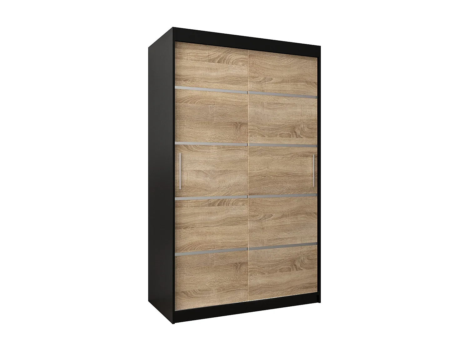 SCHWEBETÜRENSCHRANK VERONA 1 200/120/62 2-türig (Schwarz/Sonoma)