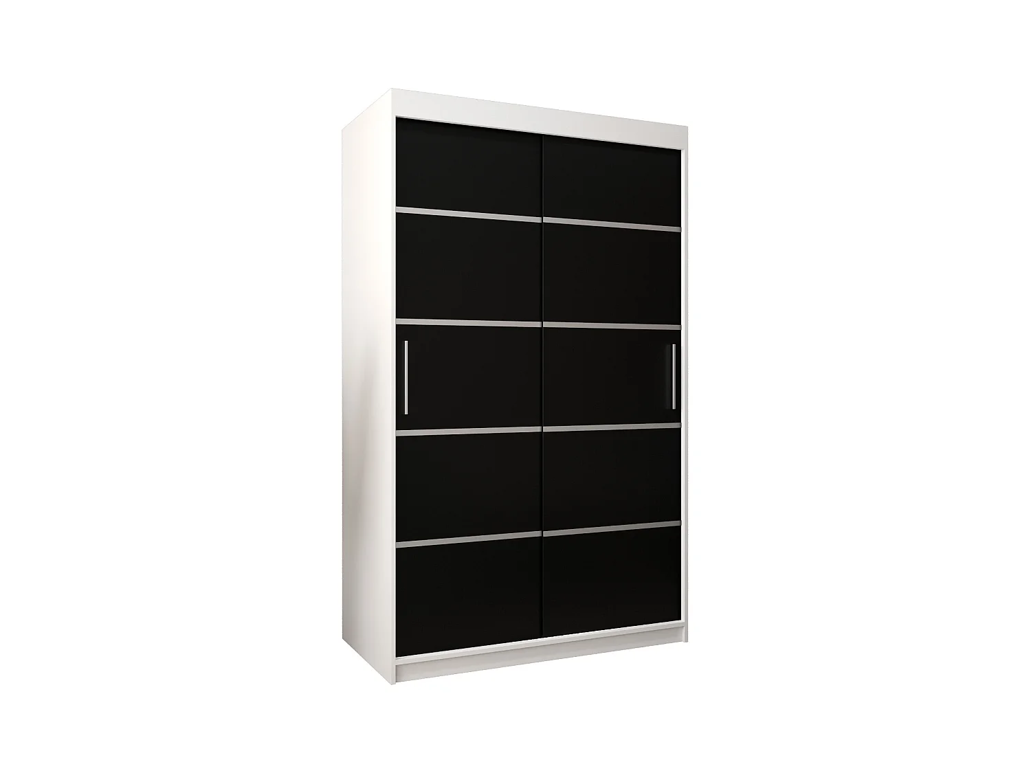 SCHWEBETÜRENSCHRANK VERONA 1 200/120/62 2-türig (Weiß/Schwarz)