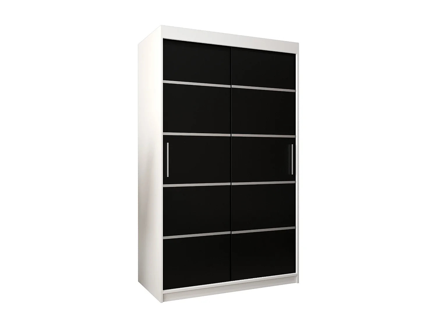 ARMOIRE VERONA 1 À PORTES COULISSANTES 200/120/62 2 Portes (Blanc/Noir)