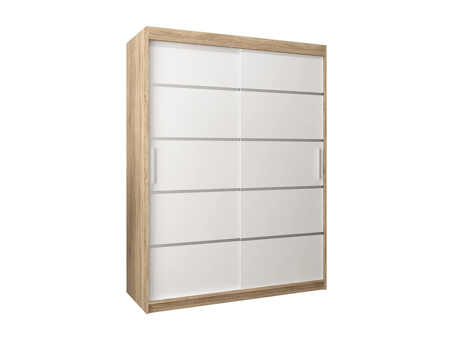 SCHWEBETÜRENSCHRANK VERONA 1 200/150/62 2-türig (Sonoma/Weiß)
