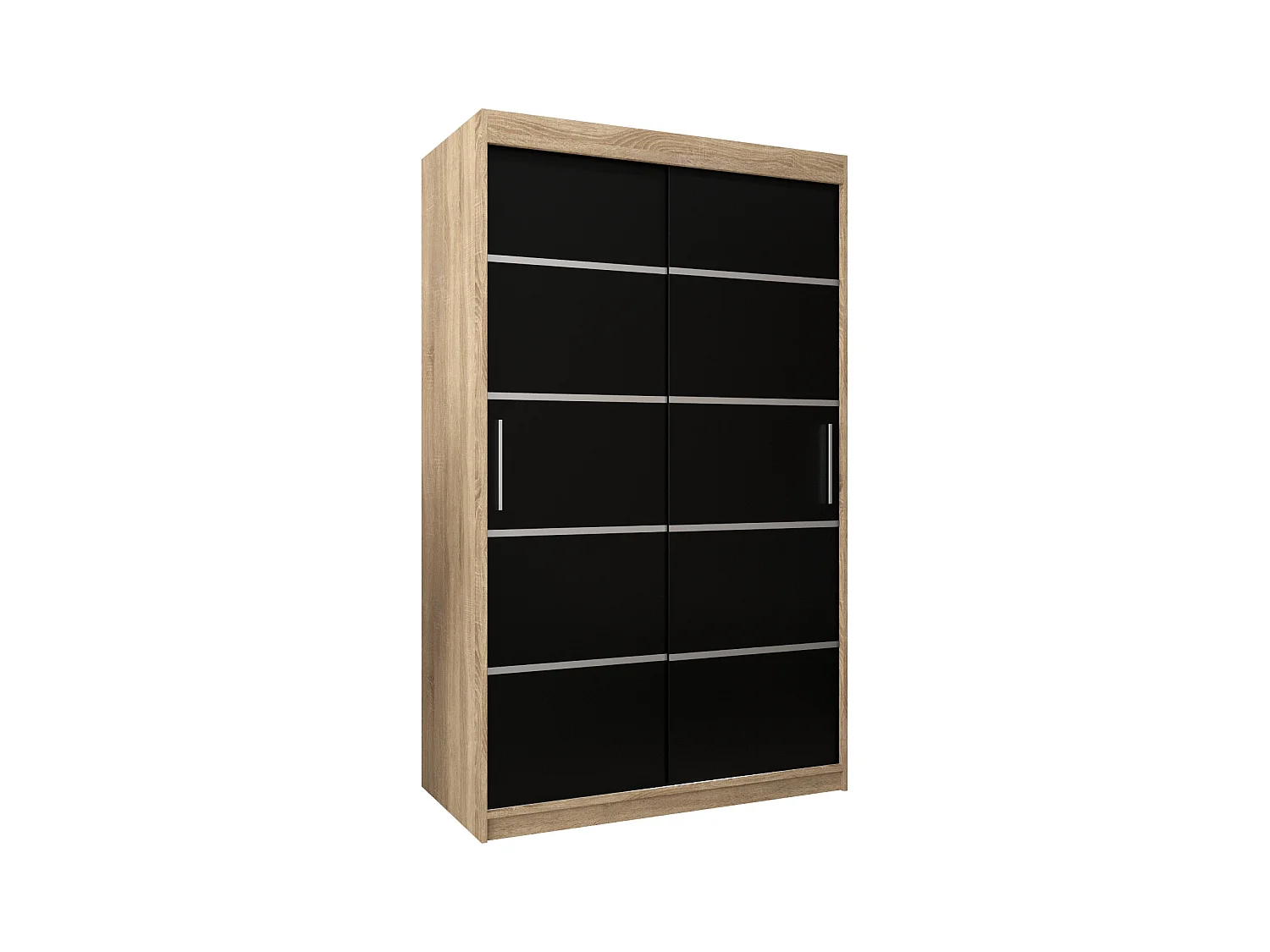 ARMOIRE VERONA 1 À PORTES COULISSANTES 200/120/62 2 Portes (Sonoma/Noir)