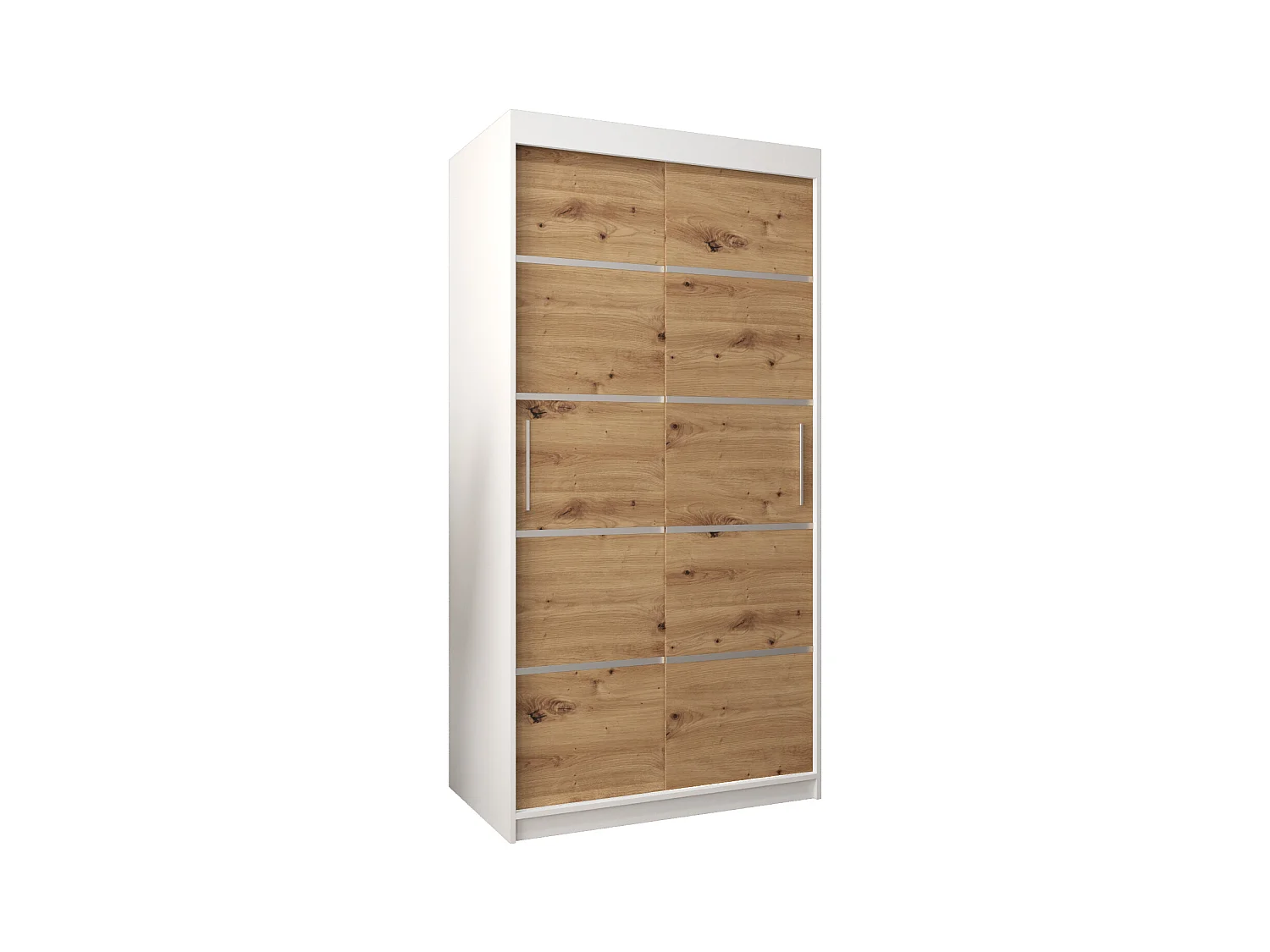 ARMOIRE VERONA 1 À PORTES COULISSANTES 200/100/62 2 Portes (Blanc/Artisan)
