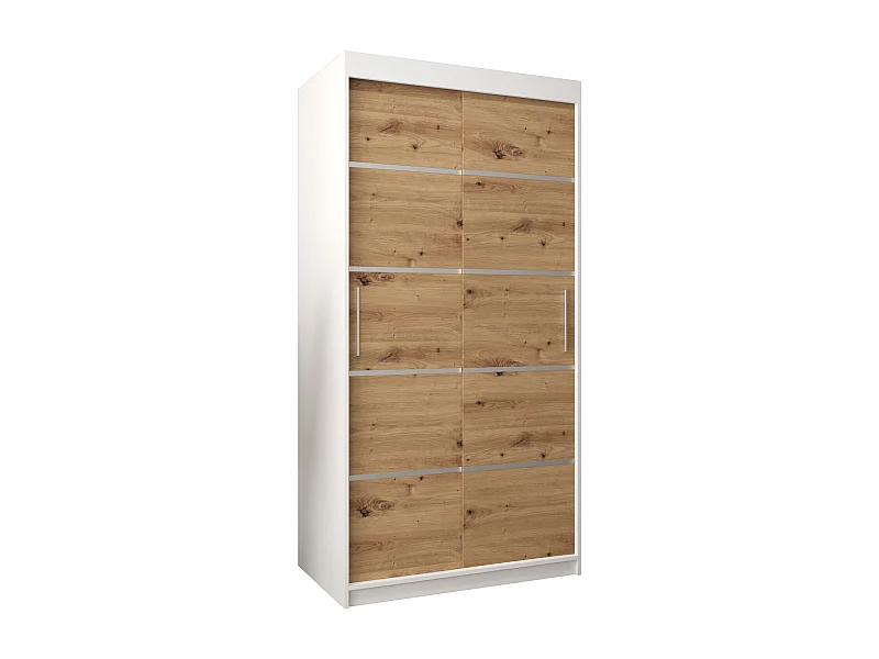 ARMOIRE VERONA 1 À PORTES COULISSANTES 200/100/62 2 Portes (Blanc/Artisan)