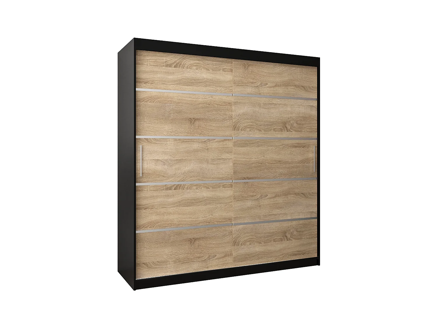 ARMOIRE VERONA 1 À PORTES COULISSANTES 200/180/62 2 Portes (Noir/Sonoma)