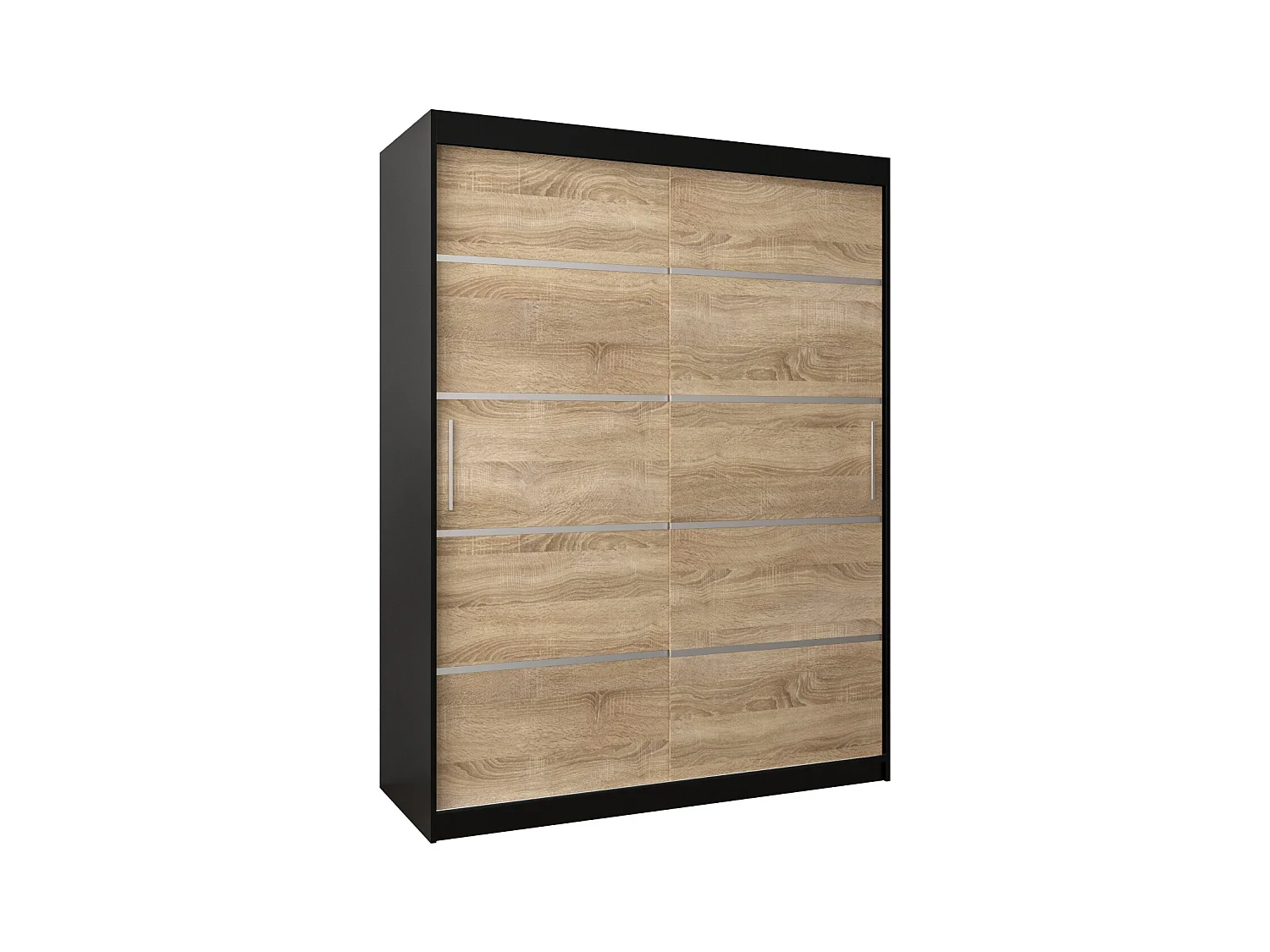 VERONA 1 KLEDINGKAST MET SCHUIFDEUREN 200/150/62 2 deuren (zwart/sonoma)