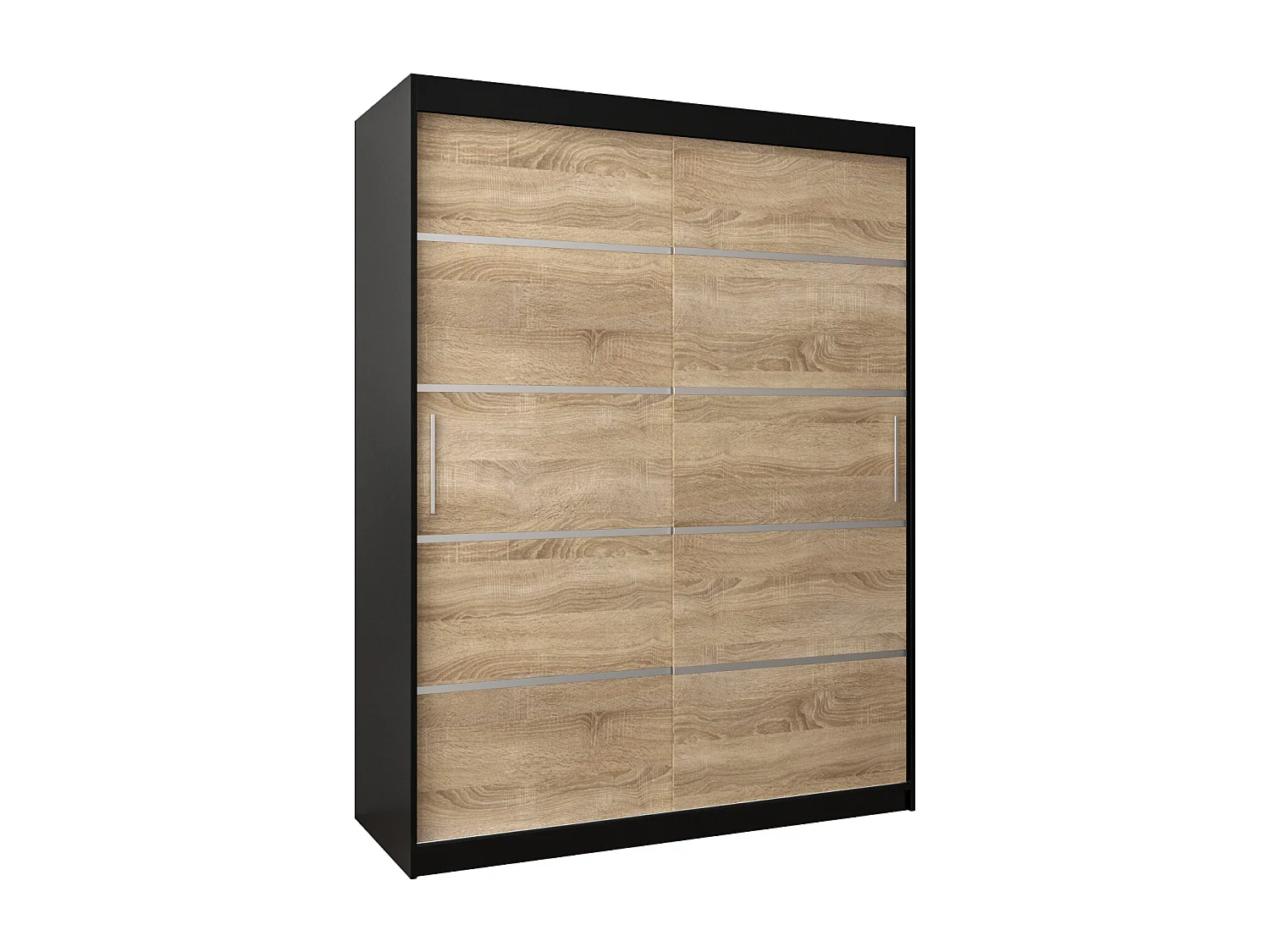 ARMOIRE VERONA 1 À PORTES COULISSANTES 200/150/62 2 Portes (Noir/Sonoma)