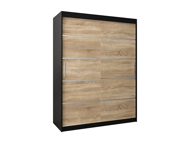 ARMOIRE VERONA 1 À PORTES COULISSANTES 200/150/62 2 Portes (Noir/Sonoma)