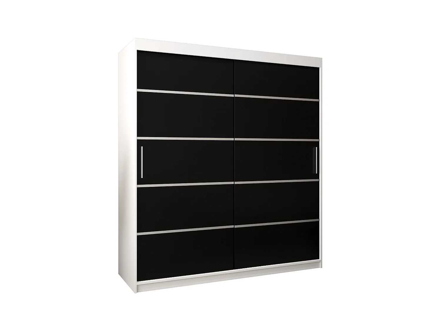 ARMOIRE VERONA 1 À PORTES COULISSANTES 200/180/62 2 Portes (Blanc/Noir)