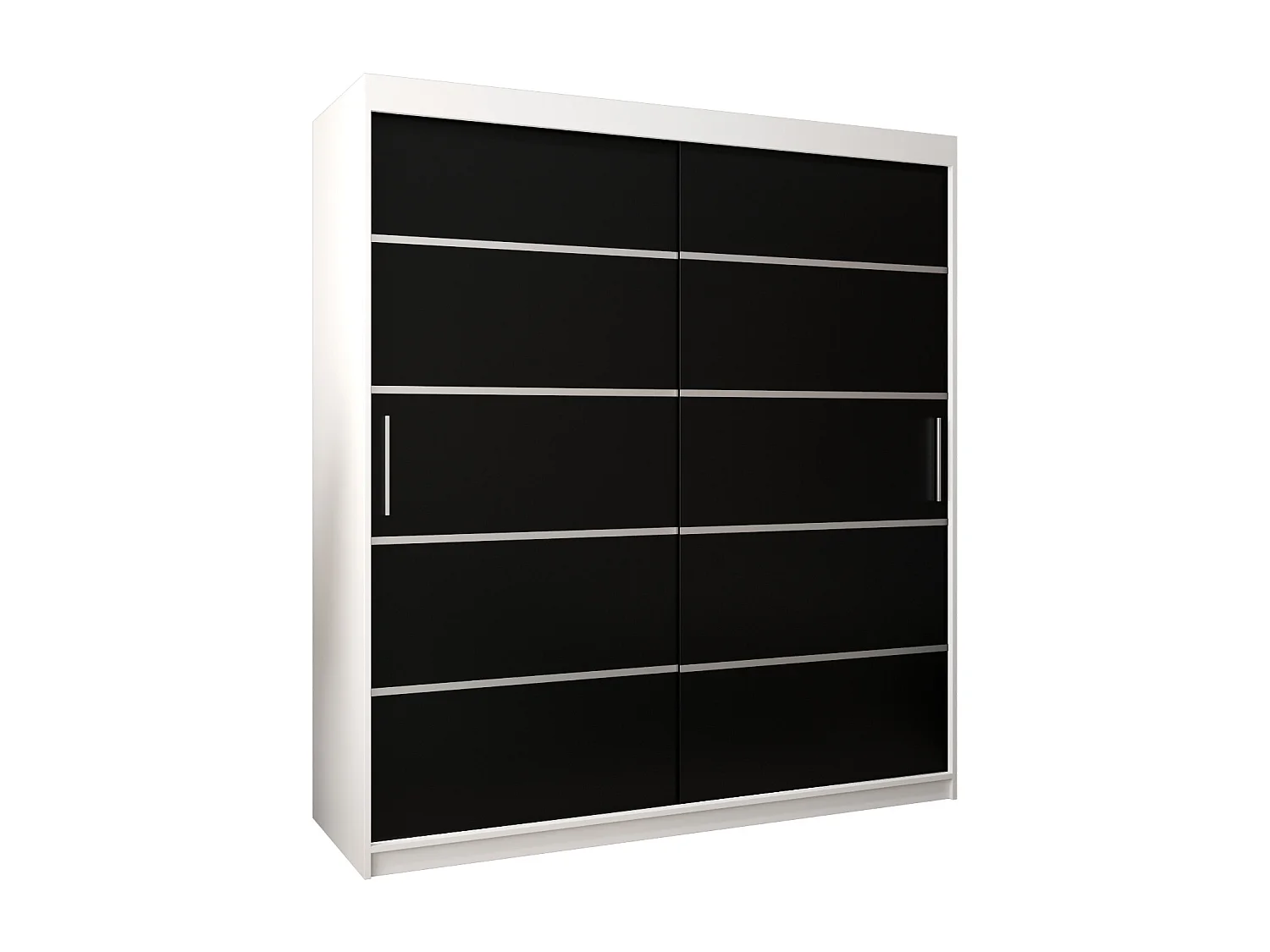 ARMOIRE VERONA 1 À PORTES COULISSANTES 200/180/62 2 Portes (Blanc/Noir)