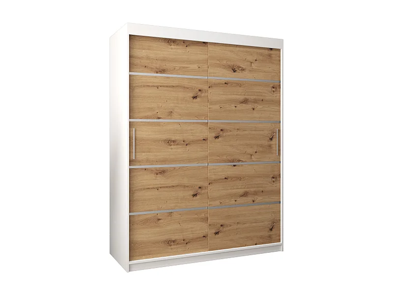 ARMOIRE VERONA 1 À PORTES COULISSANTES 200/150/62 2 Portes (Blanc/Artisan)