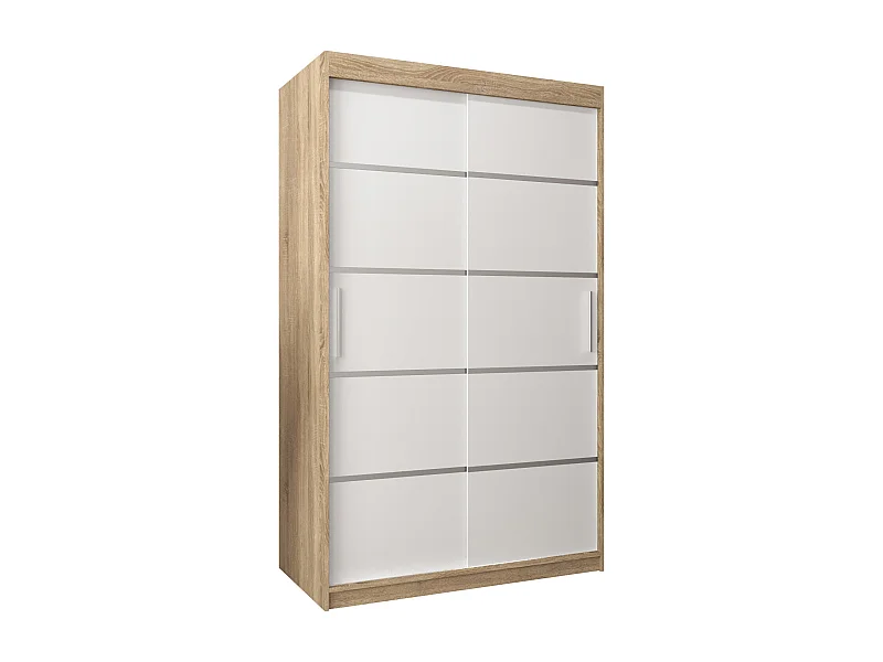 SCHWEBETÜRENSCHRANK VERONA 1 200/120/62 2-türig (Sonoma/Weiß)
